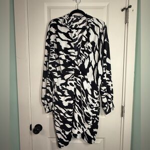 Express Black and White Animal Print Dress